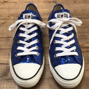 Sapphire Blue Sequins Converse